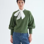 Basic green long-sleeved knit sweater COMPANIA FANTASTICA FW26-27