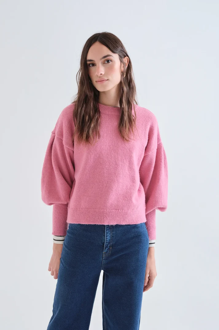 1 Pink basic knit jumper COMPANIA FANTASTICA FW26-27 - Image 1