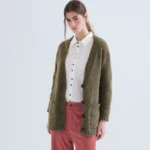Πλεκτή ζακέτα σε λαδί χρώμα COMPANIA FANTASTICA FW26-27