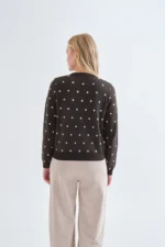 Πράσινη ζακέτα με μικρές λευκές βούλες COMPANIA FANTASTICA FW26-27 - Image 2