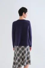 Basic navy blue cardigan COMPANIA FANTASTICA FW26-27 - Image 2