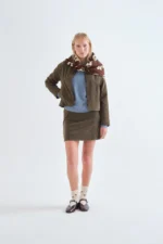 Κοτλέ μίνι φούστα σε σκούρο πράσινο COMPANIA FANTASTICA FW26-27 - Image 4