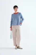 Υπόλευκο κοτλέ παντελόνι COMPANIA FANTASTICA FW26-27 - Image 4