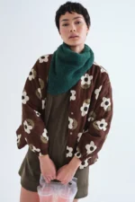 Σκούρο πράσινο φόρεμα από κοτλέ COMPANIA FANTASTICA FW26-27 - Image 5