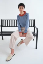 Υπόλευκο κοτλέ παντελόνι COMPANIA FANTASTICA FW26-27 - Image 5