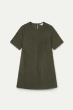Σκούρο πράσινο φόρεμα από κοτλέ COMPANIA FANTASTICA FW26-27 - Image 6