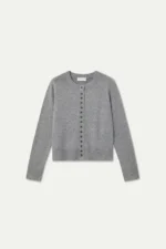 Ζακέτα σε ανοιχτό γκρι με μαύρα κουμπιά COMPANIA FANTASTICA FW26-27 - Image 6