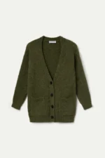 Πλεκτή ζακέτα σε λαδί χρώμα COMPANIA FANTASTICA FW26-27 - Image 6