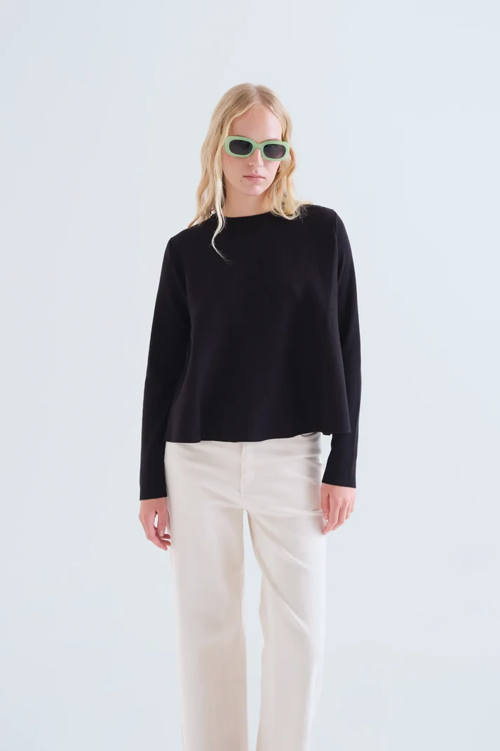 1 Μαύρο πλεκτό πουλόβερ COMPANIA FANTASTICA FW26-27 - Image 1