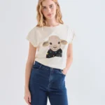 100% cotton T-shirt with Sheep print COMPANIA FANTASTICA FW26-27