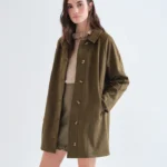 Olive green suede coat COMPANIA FANTASTICA FW26-27
