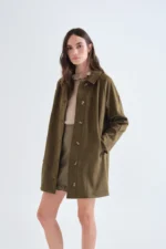 Olive green suede coat COMPANIA FANTASTICA FW26-27