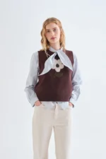Knitted vest with Big Flower print COMPANIA FANTASTICA FW26-27