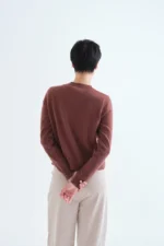 Brown knit cardigan with floral buttons COMPANIA FANTASTICA FW26-27 - Image 2