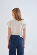 100% cotton T-shirt with Sheep print COMPANIA FANTASTICA FW26-27 - Image 2