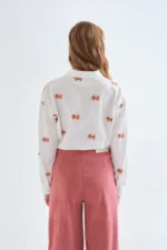 100% cotton shirt with fox embroidery COMPANIA FANTASTICA FW26-27 - Image 2