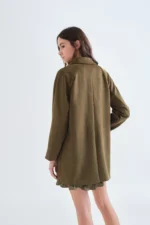 Olive green suede coat COMPANIA FANTASTICA FW26-27 - Image 2