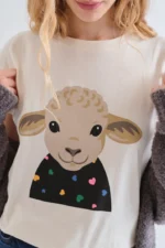 100% cotton T-shirt with Sheep print COMPANIA FANTASTICA FW26-27 - Image 3