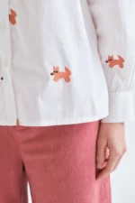 100% cotton shirt with fox embroidery COMPANIA FANTASTICA FW26-27 - Image 3