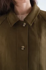 Olive green suede coat COMPANIA FANTASTICA FW26-27 - Image 3
