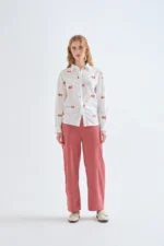 100% cotton shirt with fox embroidery COMPANIA FANTASTICA FW26-27 - Image 4