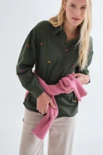 100% cotton shirt with vegetable embroidery COMPANIA FANTASTICA FW26-27 - Image 5