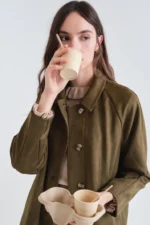 Olive green suede coat COMPANIA FANTASTICA FW26-27 - Image 5