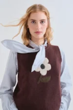 Knitted vest with Big Flower print COMPANIA FANTASTICA FW26-27 - Image 5