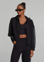 Scuba cropped cardigan with sleeve decoration LYNNE FW26-27 - Image 4