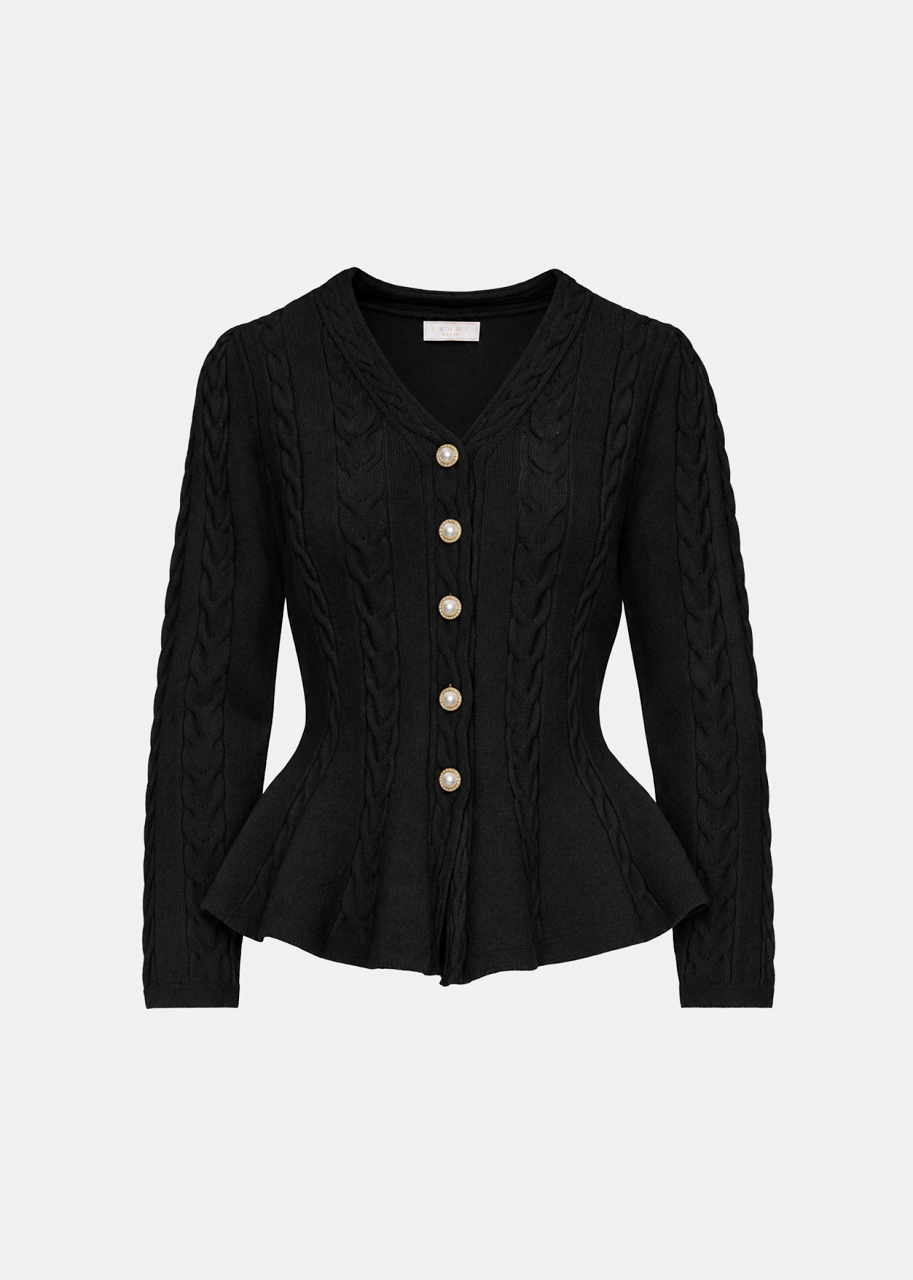 0056-0015008_80_1 Knitted peplum cardigan with pearls LYNNE FW26-27 - Image 1