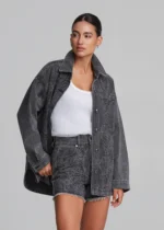 Γκρι τζιν πουκάμισο με hot fix LYNNE FW26-27 - Image 3