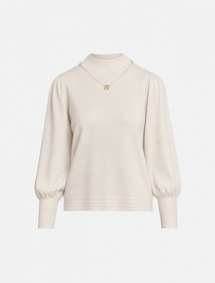 Knitted blouse with medium collar and necklace LYNNE FW26-27