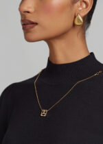 Knitted blouse with medium collar and necklace LYNNE FW26-27 - Image 3