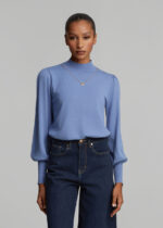 Knitted blouse with medium collar and necklace LYNNE FW26-27 - Image 4