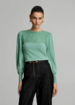 Knitted blouse with lace LYNNE FW26-27 - Image 5