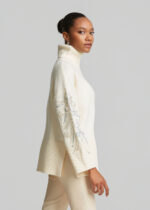 Sweater with applique embroidery on the sleeves LYNNE FW26-27 - Image 4