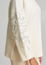 Sweater with applique embroidery on the sleeves LYNNE FW26-27 - Image 3