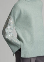 Sweater with applique embroidery on the sleeves LYNNE FW26-27 - Image 3