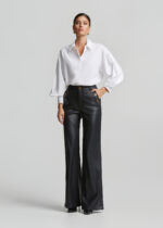 Bell-bottom pants in leather look LYNNE FW26-27 - Image 4