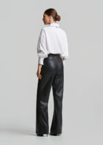 Bell-bottom pants in leather look LYNNE FW26-27 - Image 2
