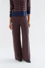 Knit trousers with navy blue and brown stripe print COMPANIA FANTASTICA FW26-27