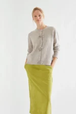 Camel cardigan with tie-up buttons COMPANIA FANTASTICA FW26-27