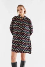 Short dress with Skein print COMPANIA FANTASTICA FW26-27