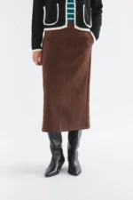 Brown suede midi skirt COMPANIA FANTASTICA FW26-27