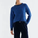 Πλεκτό πουλόβερ σε ριγέ σκούρο μπλε COMPANIA FANTASTICA FW26-27
