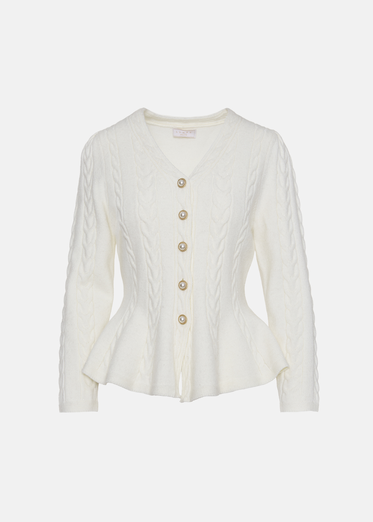1 Πλεκτή peplum ζακέτα με πέρλες LYNNE FW26-27 - Image 1