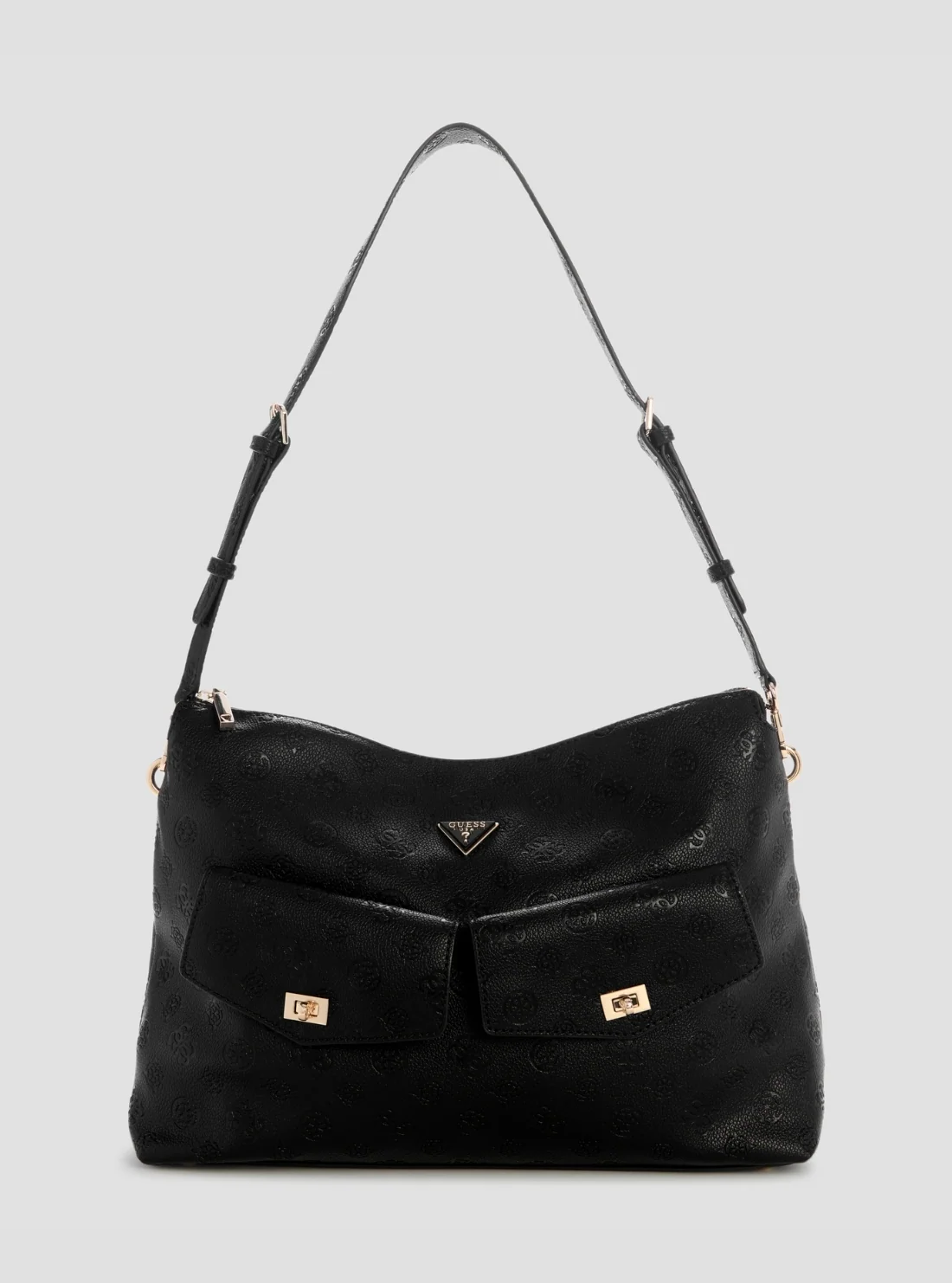 1 Blake Μαύρη Hobo τσάντα με λογότυπο GUESS FW26-27 - Image 1