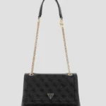 Black logo noelle convertible crossbody flap bag GUESS FW26-27