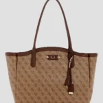 Καφέ τσάντα tote με λογότυπο Lindsey GUESS FW26-27