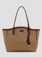 Καφέ τσάντα tote με λογότυπο Lindsey GUESS FW26-27